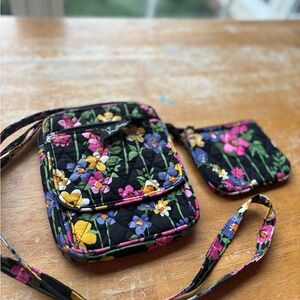 Vera Bradley Black Floral Crossbody Bag Set